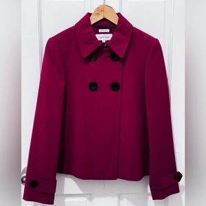Calvin Klein short collar jacket size 6P berry color